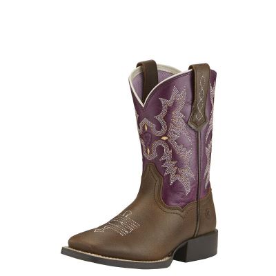 Ariat Western: Tombstone Botas Western Niños - Marrones / Moradas (SWCFV7609)